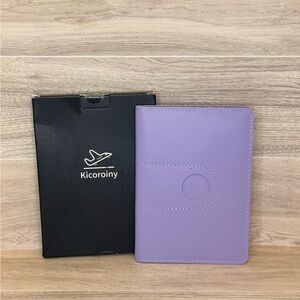 Passport Holder- Kicoroiny Purple Air Tag Model - genuine leather